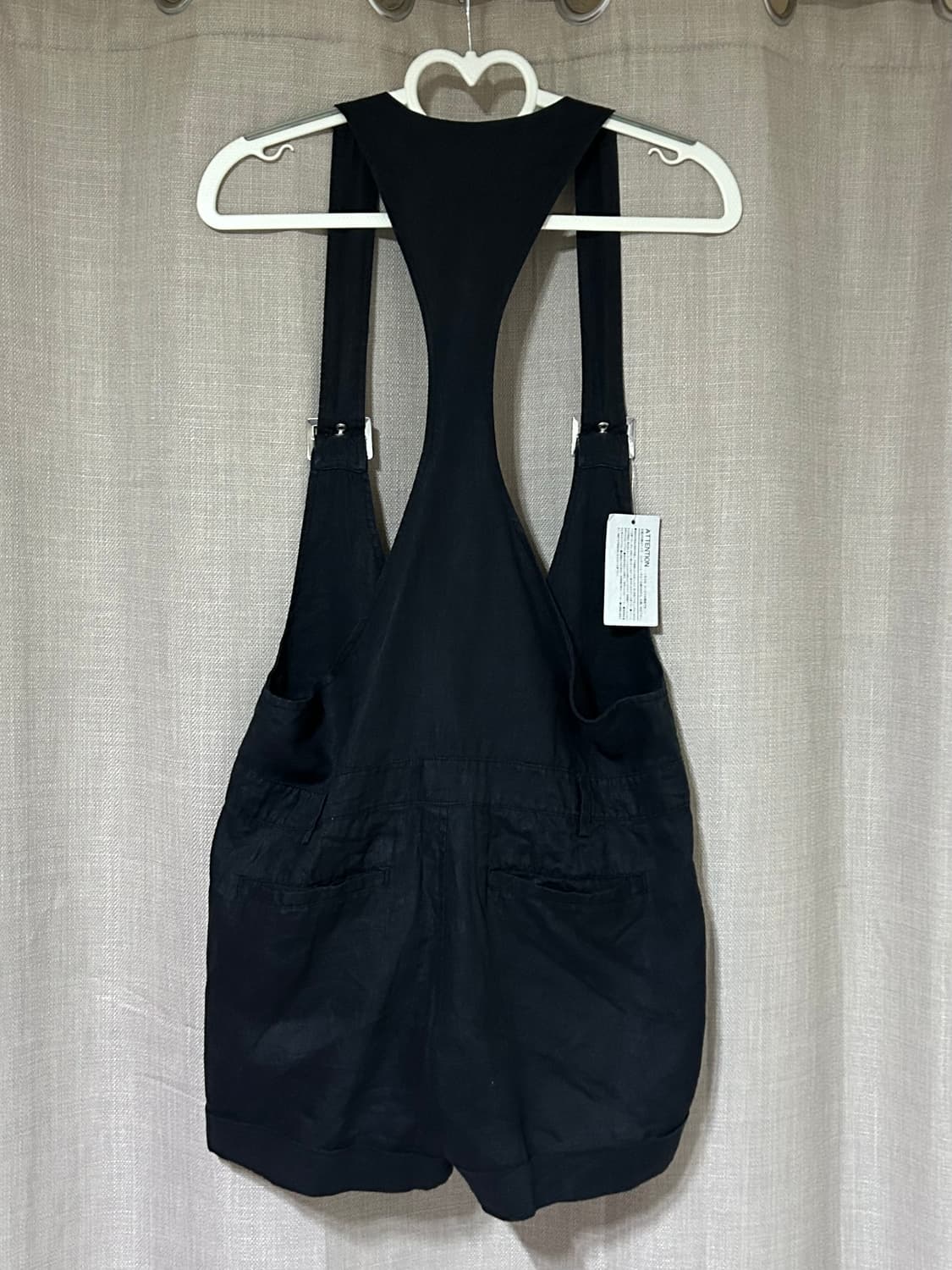 빈티지 블랙 린넨 오버롤 상품이미지2