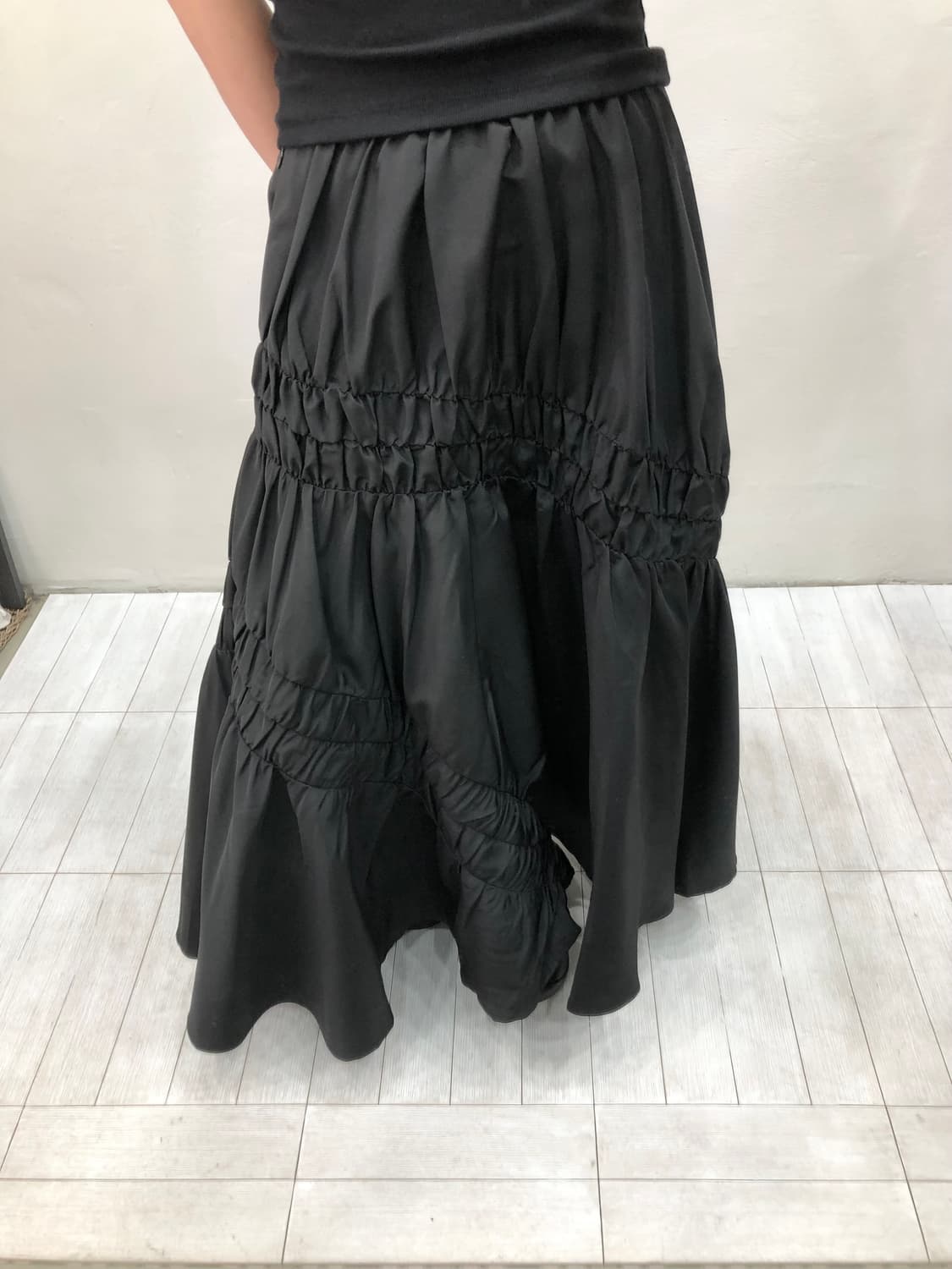 black shirring long skirt 상품이미지6
