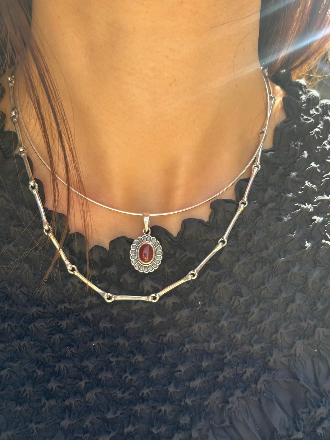 Skull Bone Chain Bar 925Silver Necklace  상품이미지4