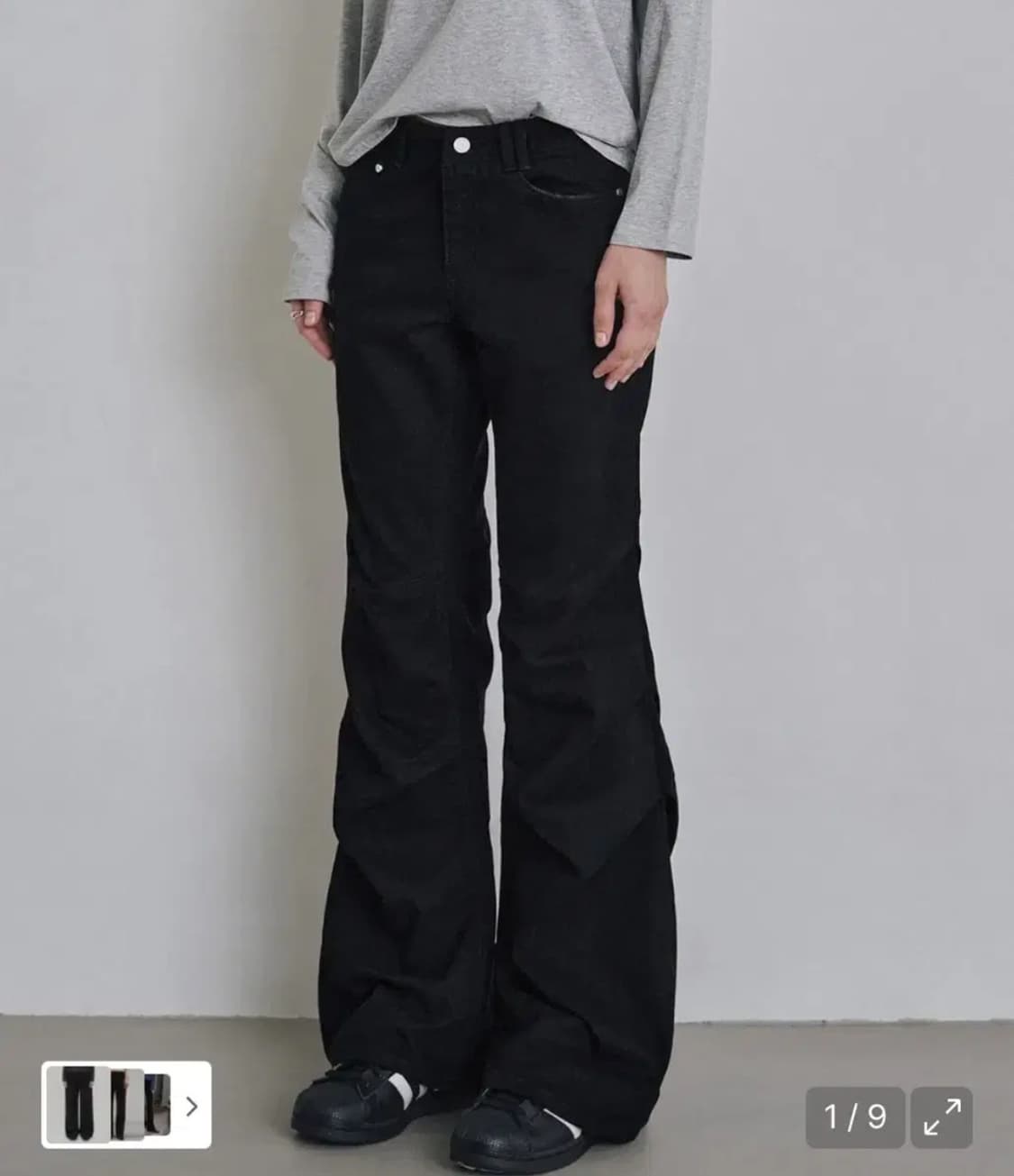 데케트 우먼 로우라이즈 셔링 플레어 팬츠 L 상품이미지1