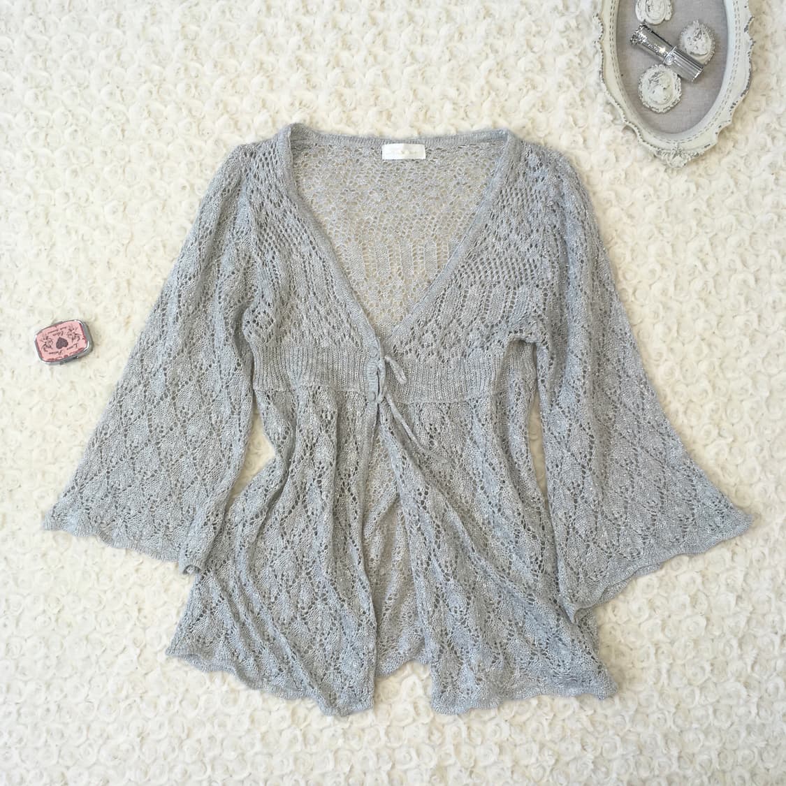 jpn vintage mint gray crochet glitter cd 상품이미지5