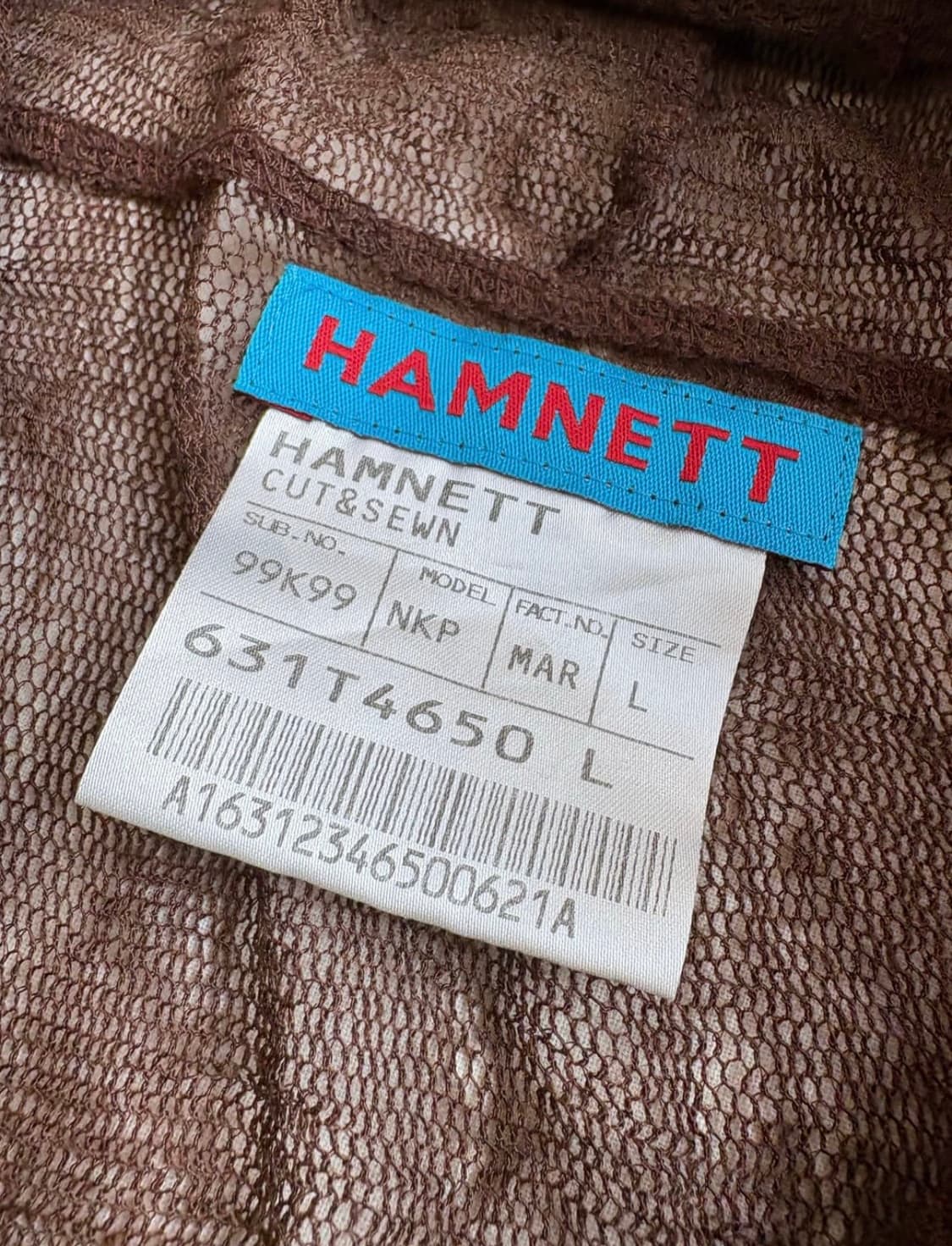 캐서린햄넷 아카이브 시스루 후드집업 브라운 상품이미지4