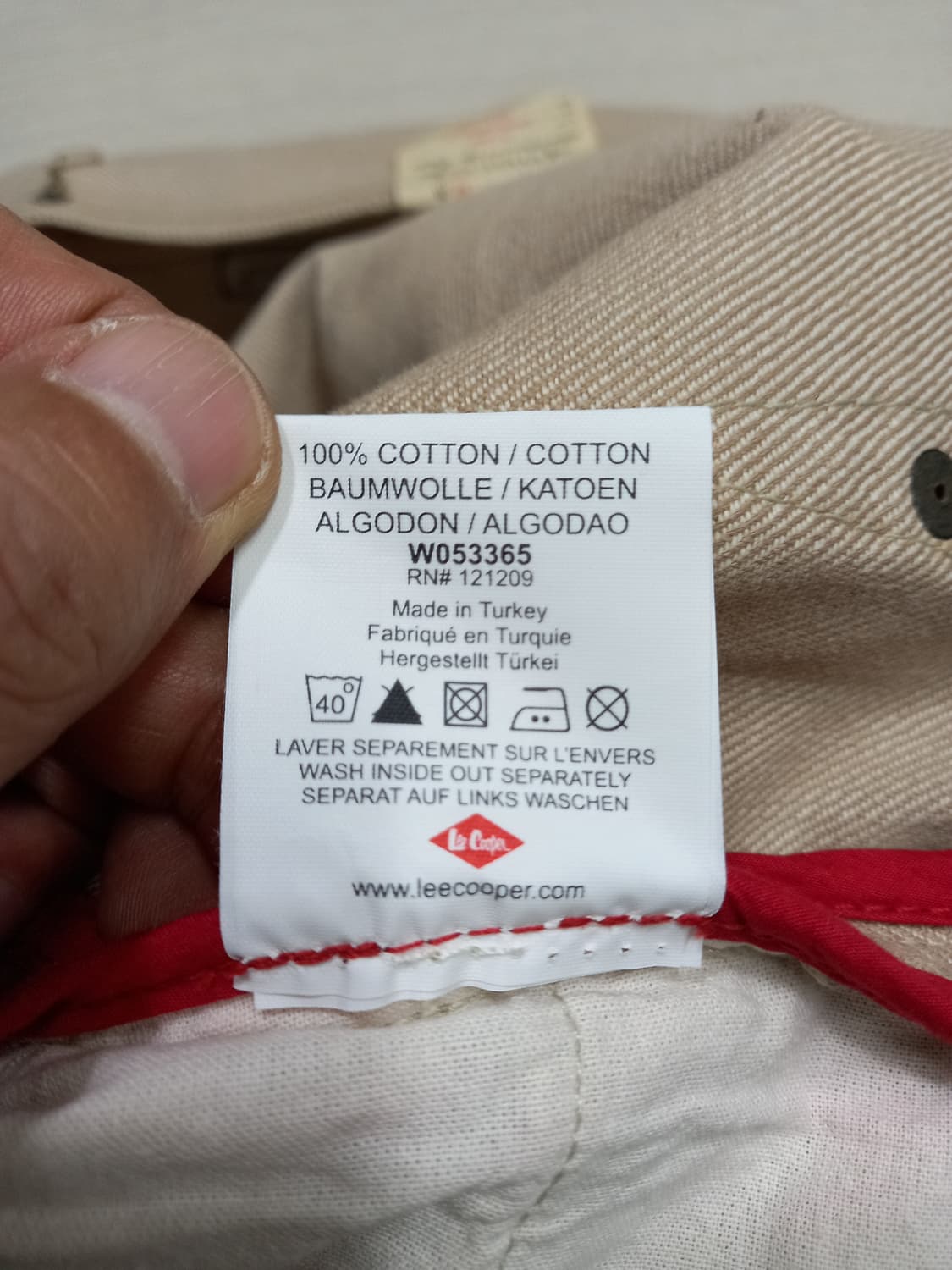 29 새상품 Lee Cooper 하이웨이스트 슬림일자진 베이지29-533 상품이미지10