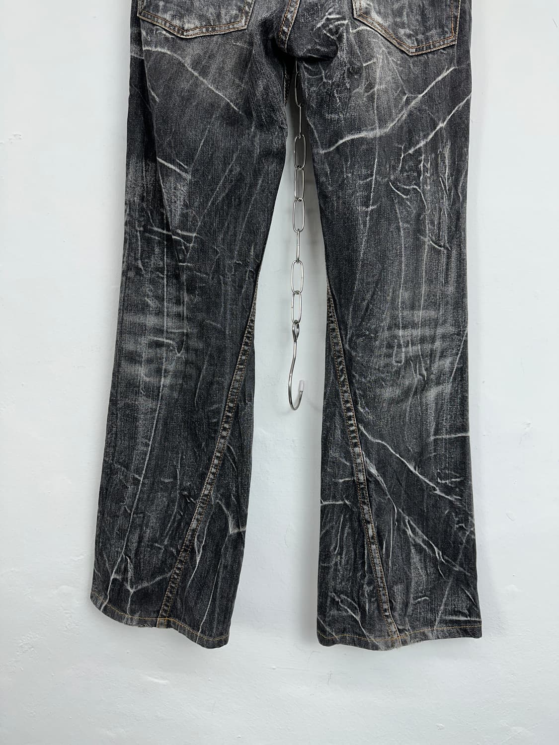 Distressed Acid-Wash Grunge Flare Denim 상품이미지6
