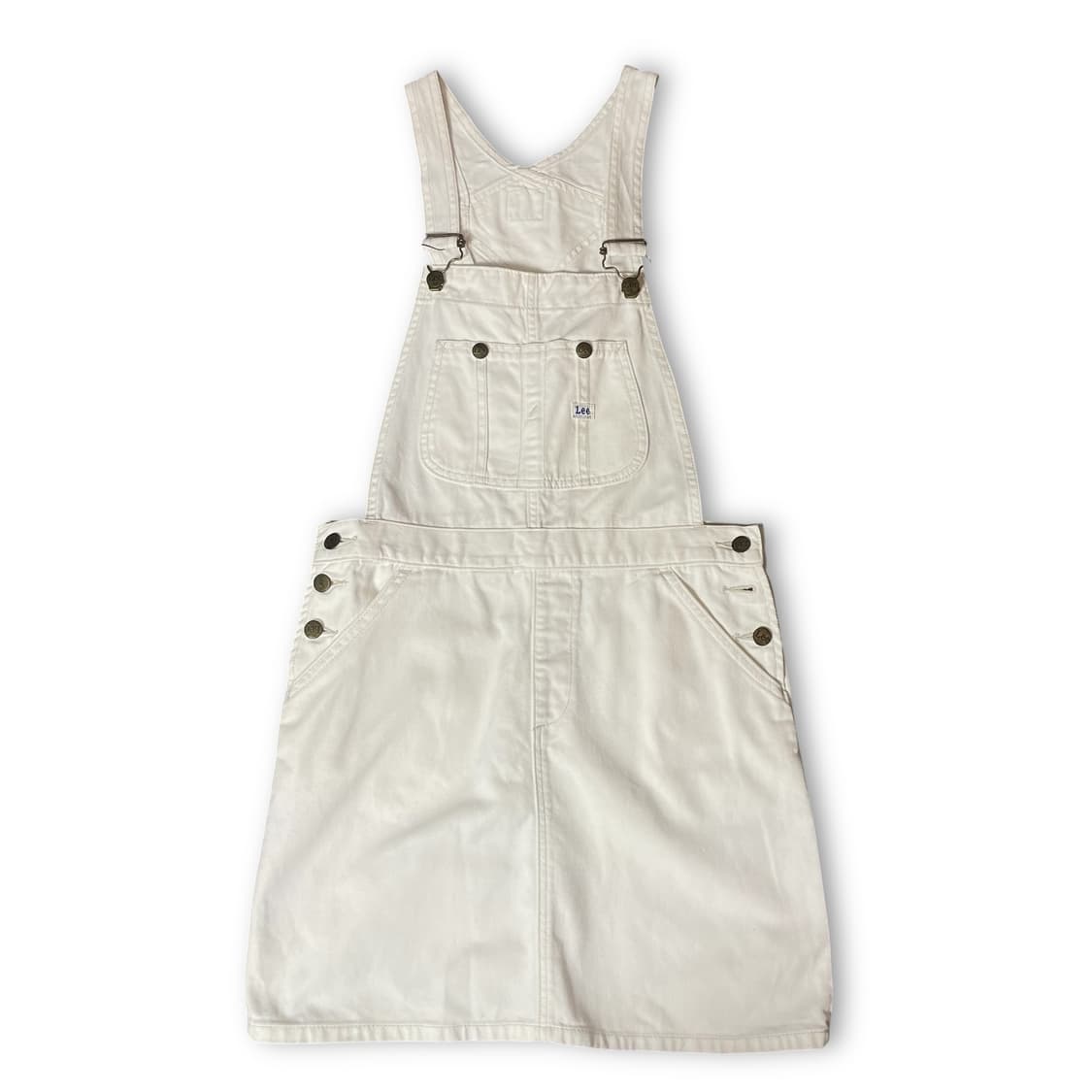 Lee 리 화이트 포켓 멜빵 스커트 M 상품이미지1
