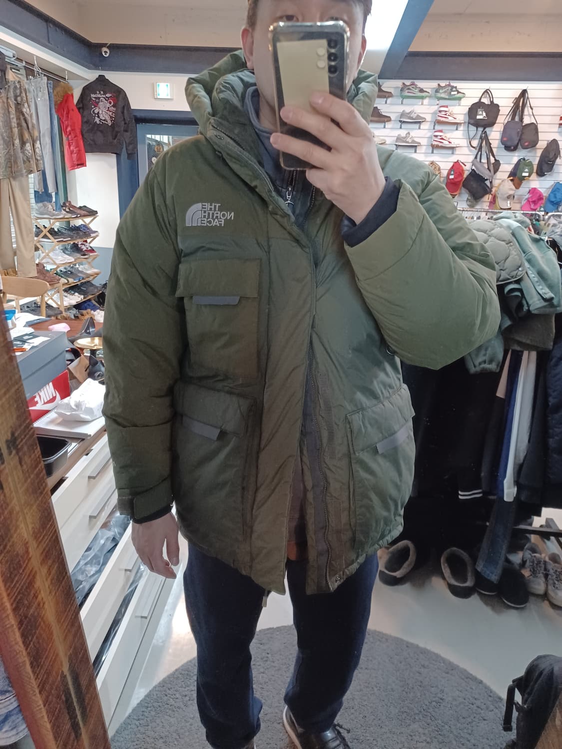 노스페이스 폴라다운 700 구스패딩 카키 L 상품이미지7