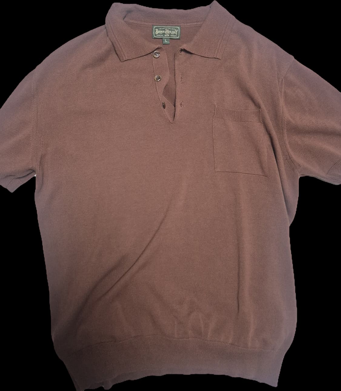 부기홀리데이 브라운 KNITTED POLO SHIRT 상품이미지1