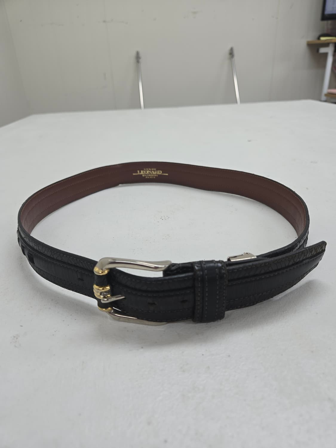 레오나드 블랙 가죽 벨트 상품이미지1