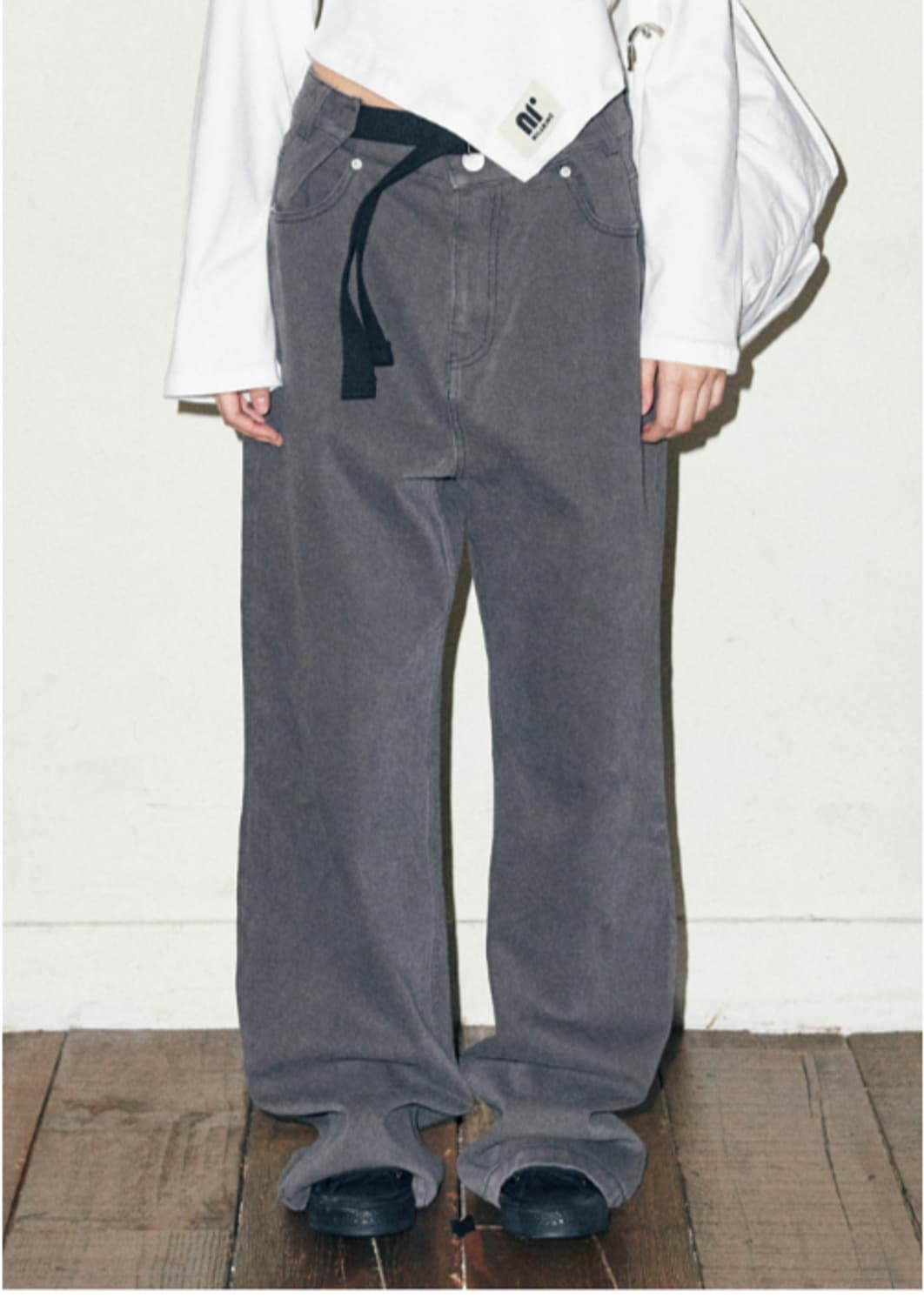 S [새상품]닐링 버클 포인트 데님 팬츠 상품이미지1