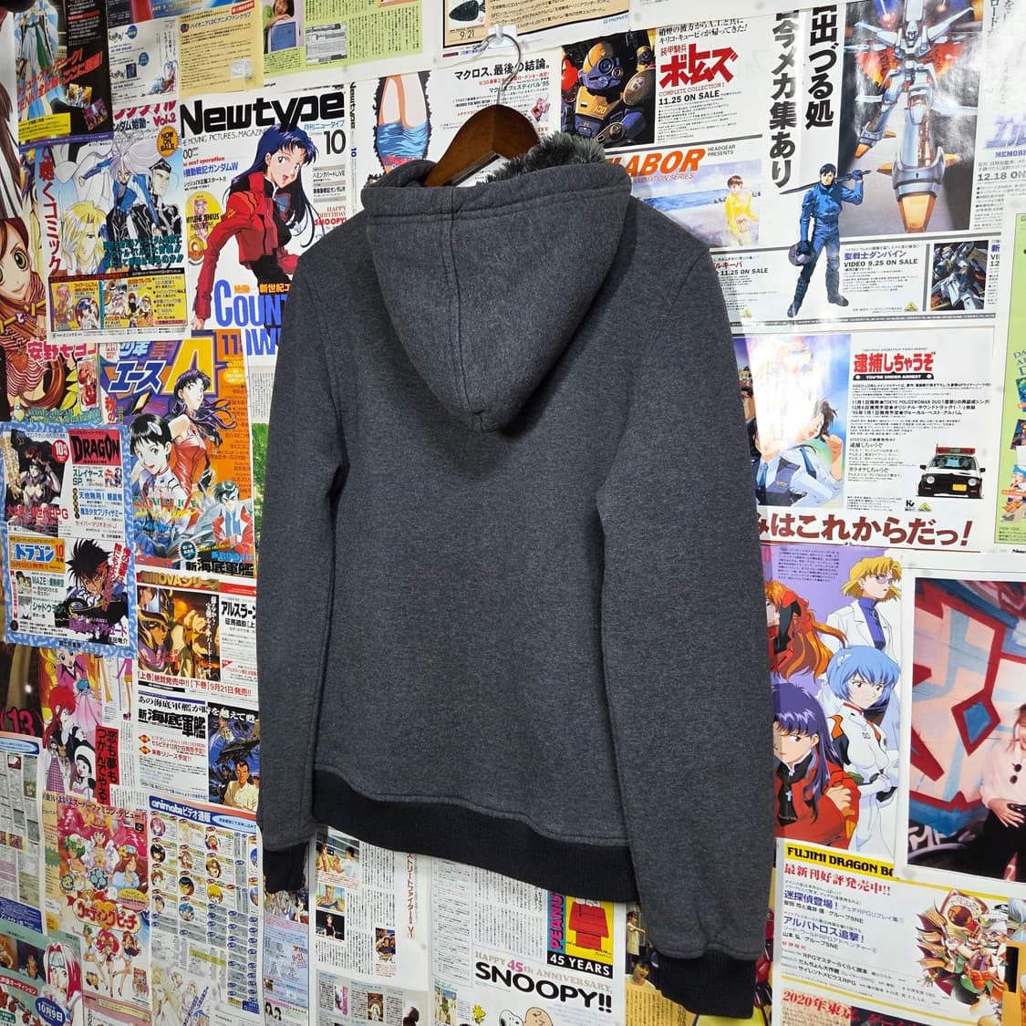 캘빈 클라인 차콜 기모 절개 후드집업 상품이미지6