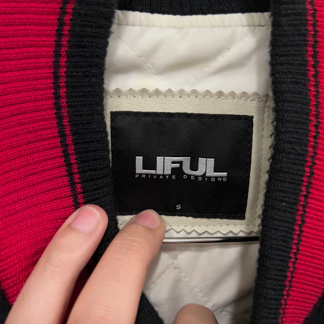 LIFUL 케시미어블랜드 카우하이드슬리브 스타디움자켓 상품이미지3