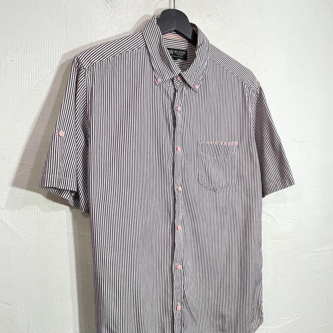 빔즈 스트라이프 반팔 셔츠 상품이미지4