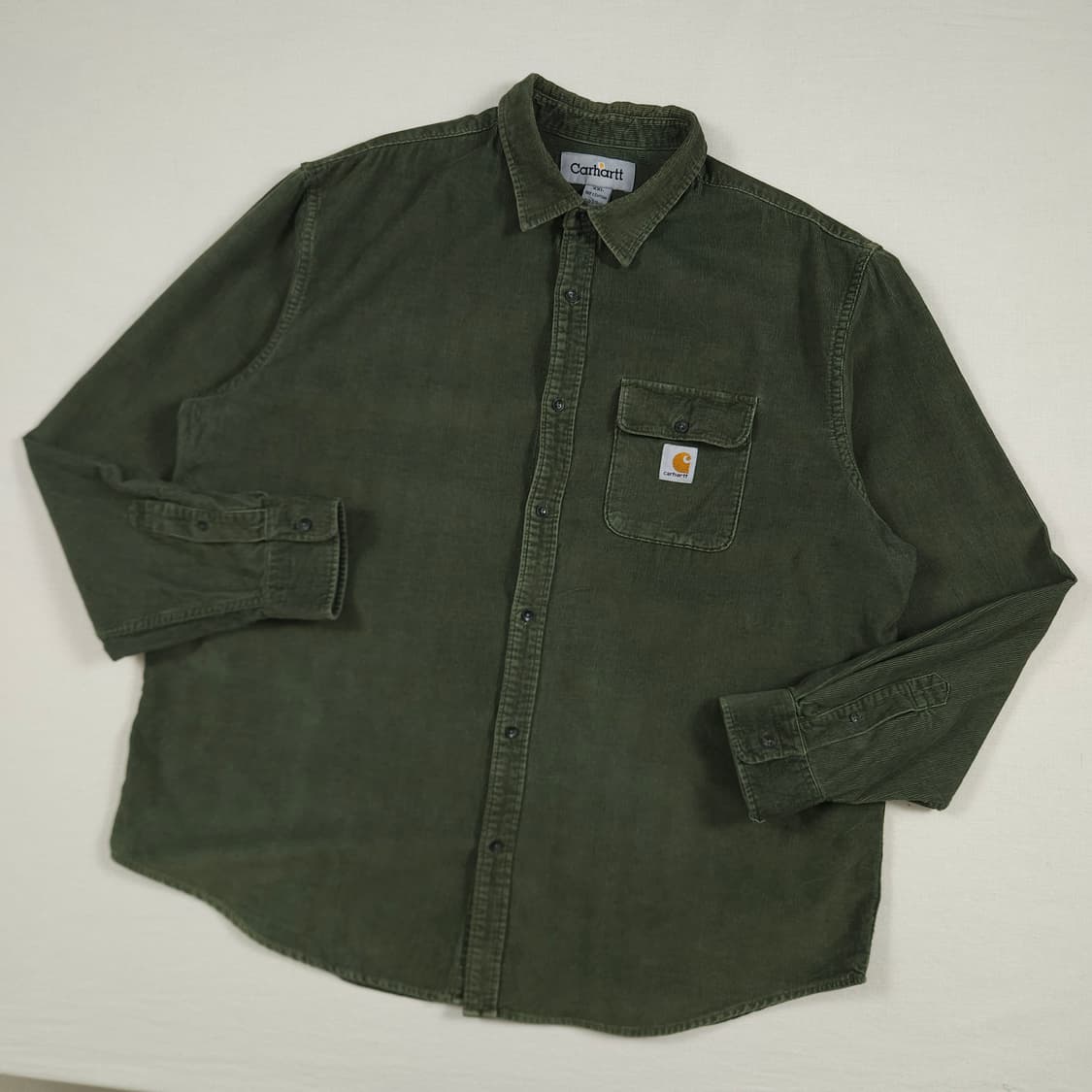 2XL(110) 칼하트 코듀로이 셔츠 카키 상품이미지2