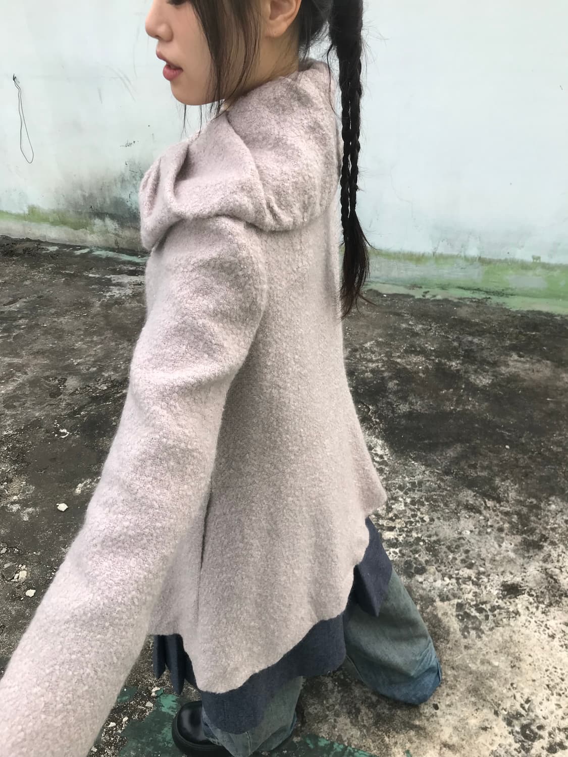 베이비핑크 리본 코트 상품이미지4