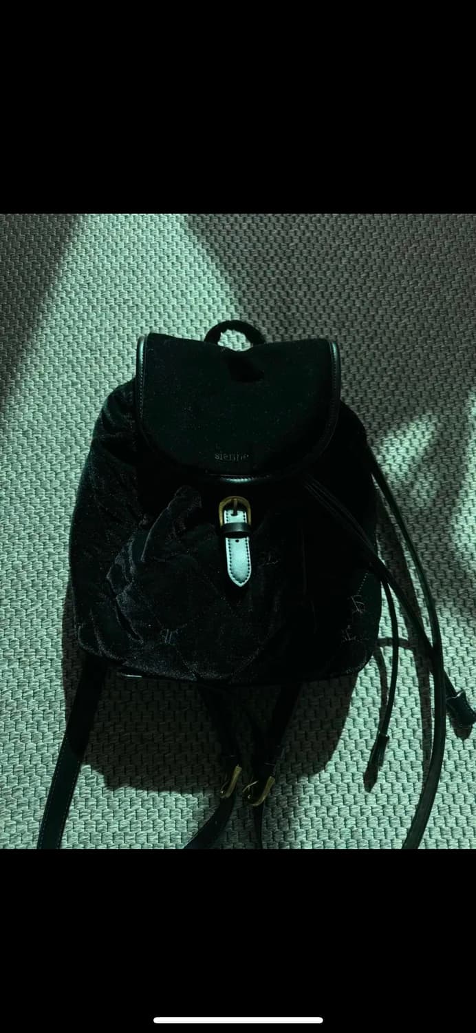 시엔느 벨벳 백팩 nouvelle velvet bag_black 상품이미지7
