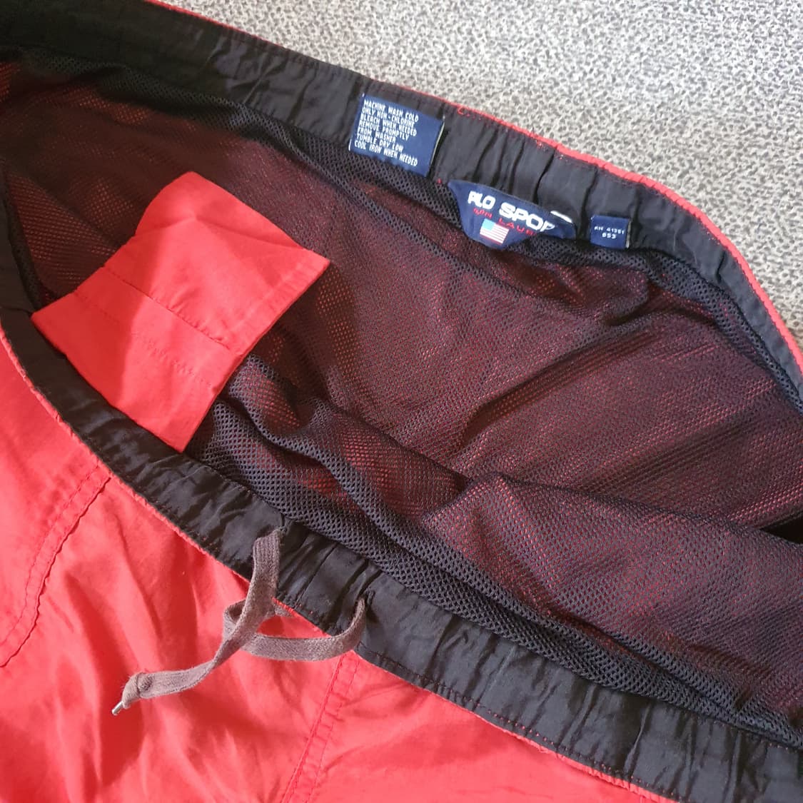 90s 폴로 스포츠 레드색 스윔 쇼츠 상품이미지4