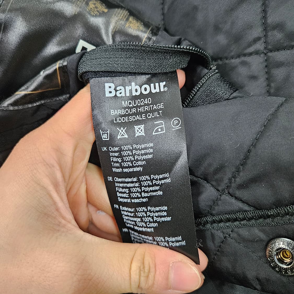 바버 리데스데일 퀼팅 자켓 M 블랙 상품이미지6