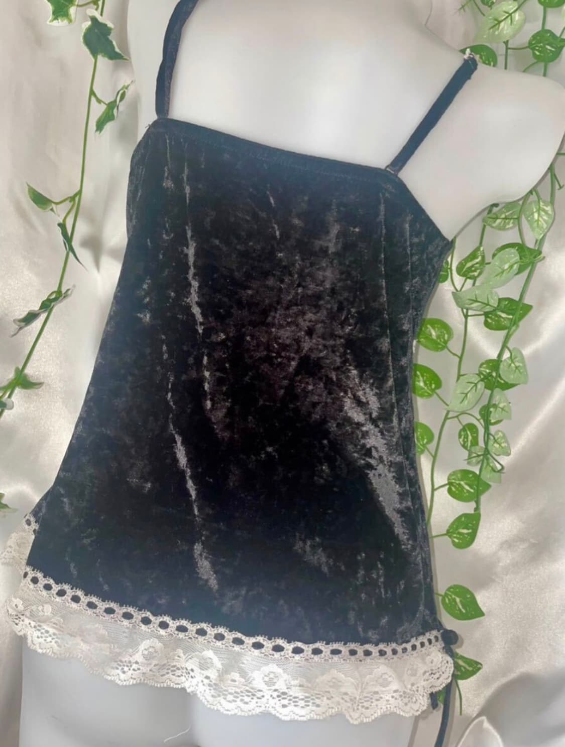 일본 빈티지 에메필 벨벳 레이스 슬립 로걀탑 나시 공겜여주 오네갸루 상품이미지2