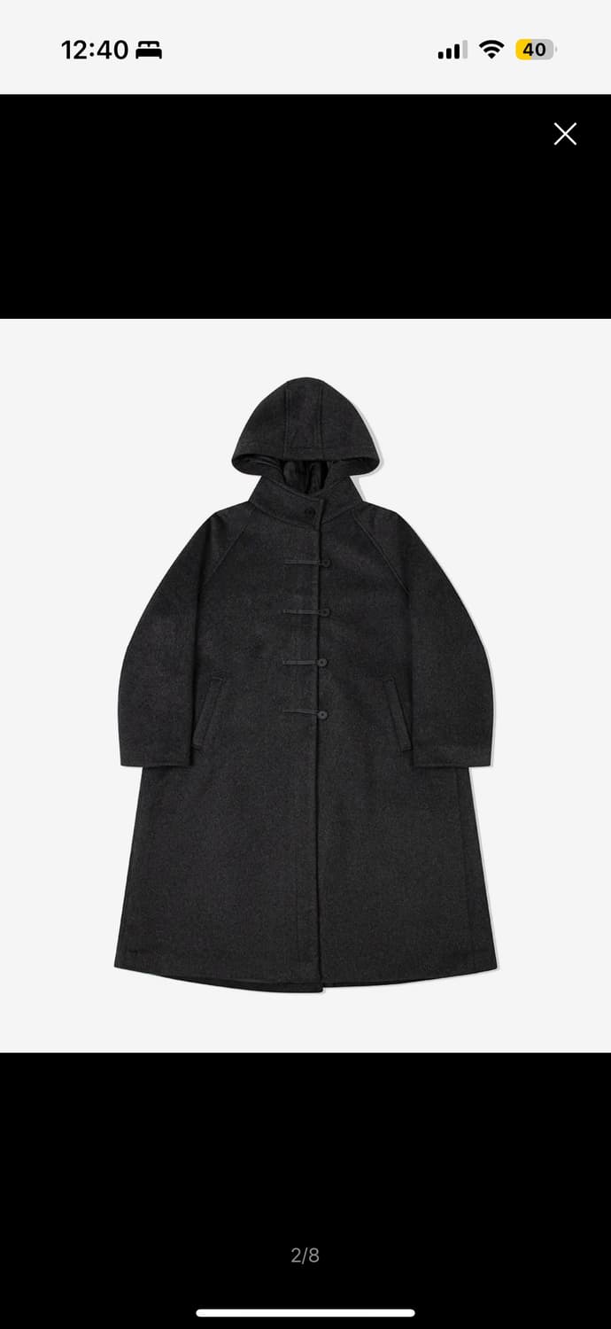 Hoodie long duffle Coat CHARCOAL 미세키서울 상품이미지1