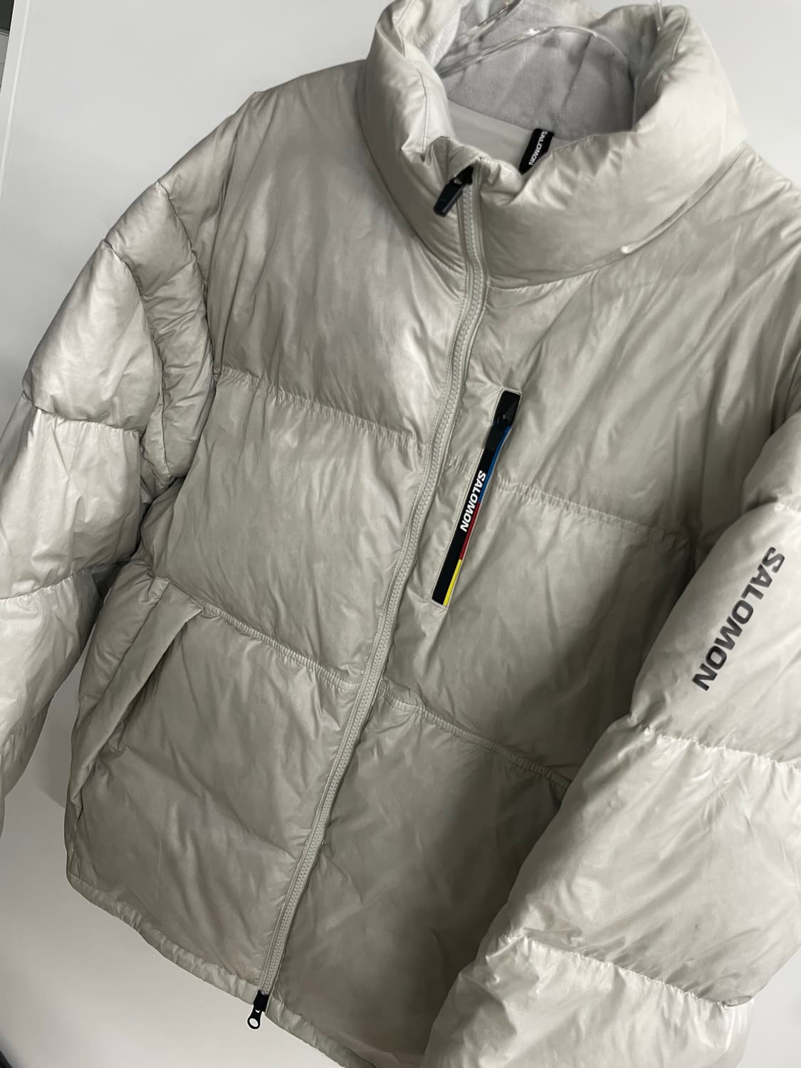 살로몬 컨투어 다운 자켓 라이트 그레이 2XL 상품이미지3