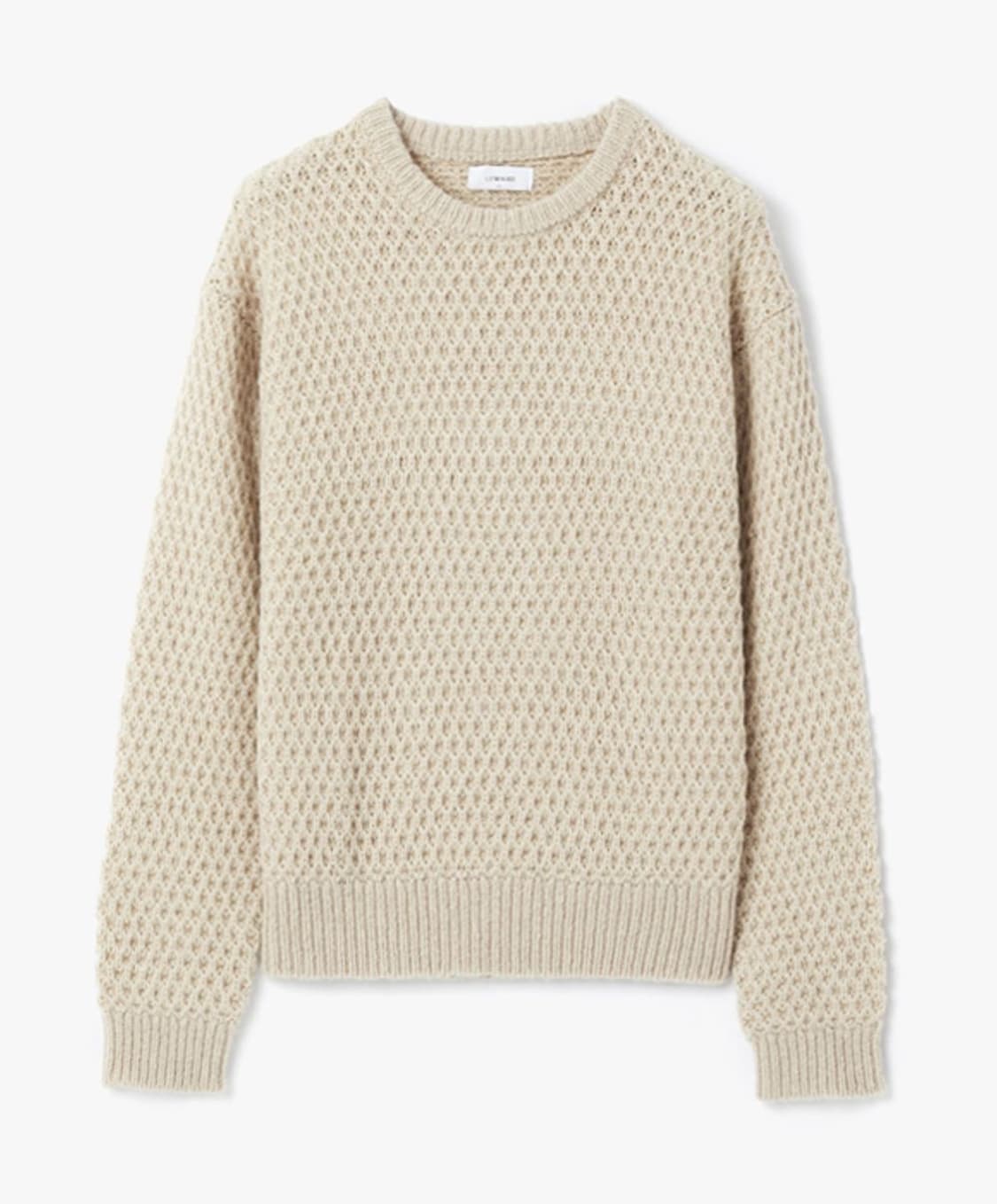 르마드 투톤 와플 울 라운드 니트 스웨터 3 사이즈 상품이미지1