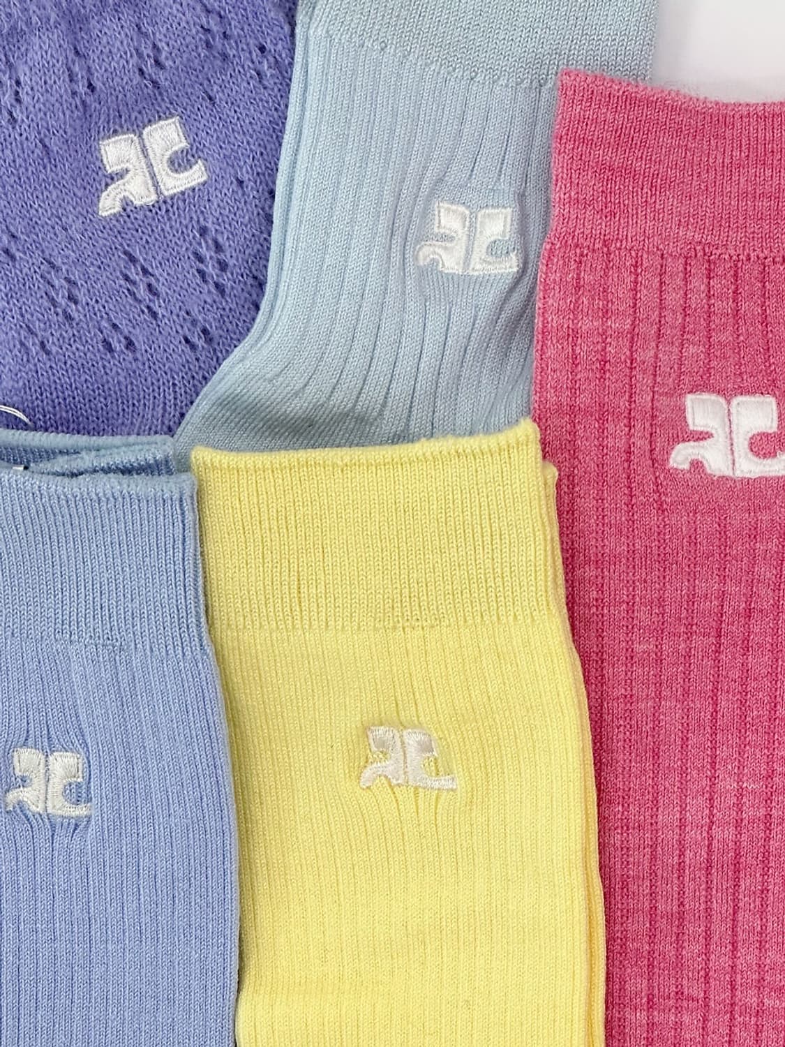 [새상품] courreges / 꾸레쥬 양말 (핑크 / 옐로우 / 스카이 상품이미지2