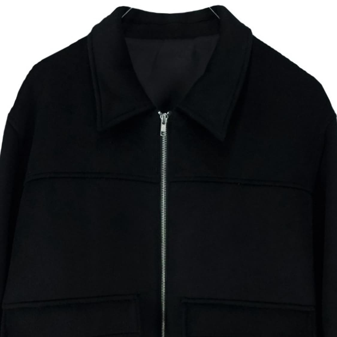 [드로우핏] 울 블랜디드 오버핏 미니멀 모직 블루종 자켓 M19225 상품이미지4