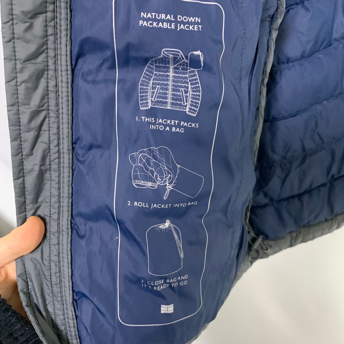 타미힐피거 경량 패딩 점퍼 차콜 그레이 빈티지 L 사이즈 상품이미지5