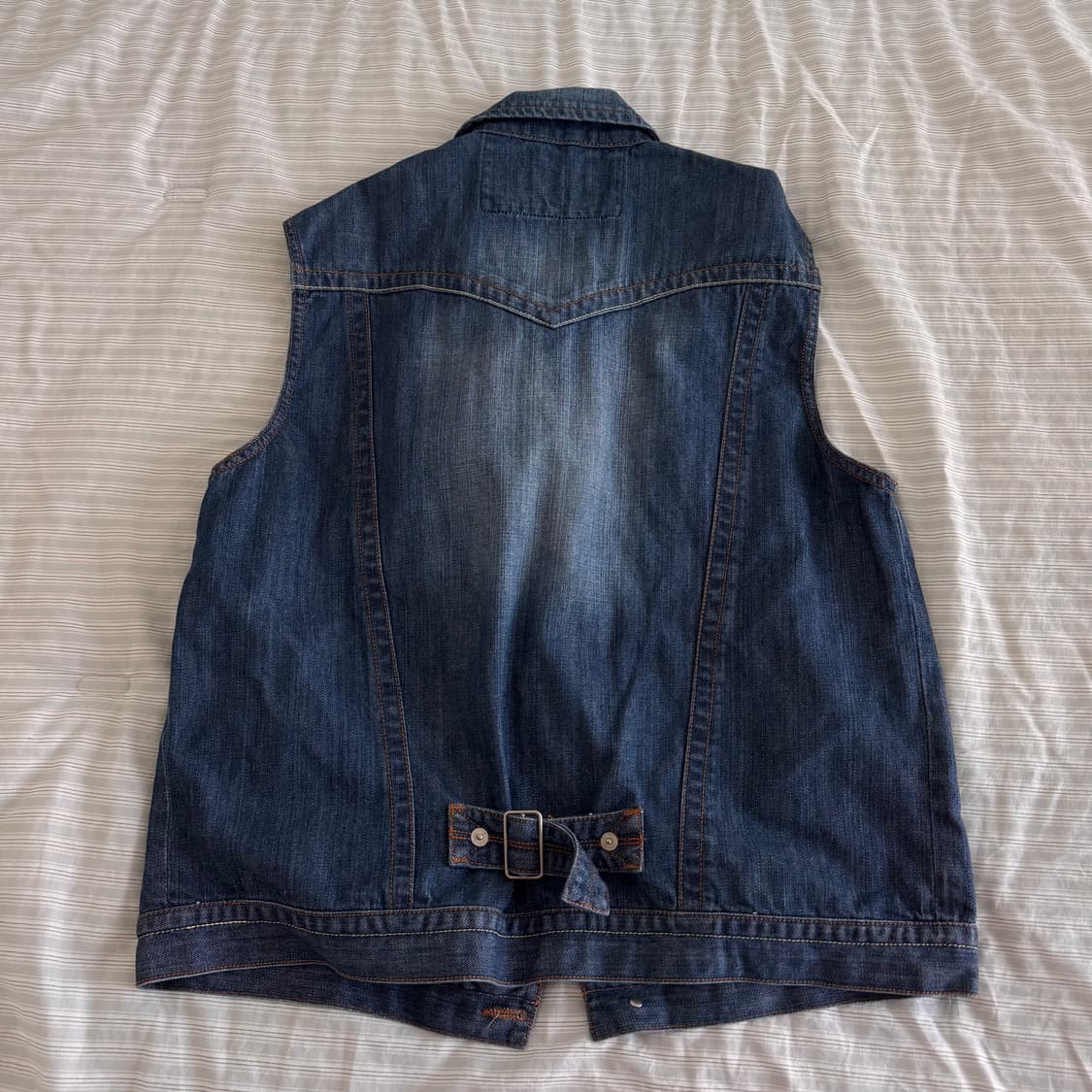 Vintage washed denim vest 상품이미지2