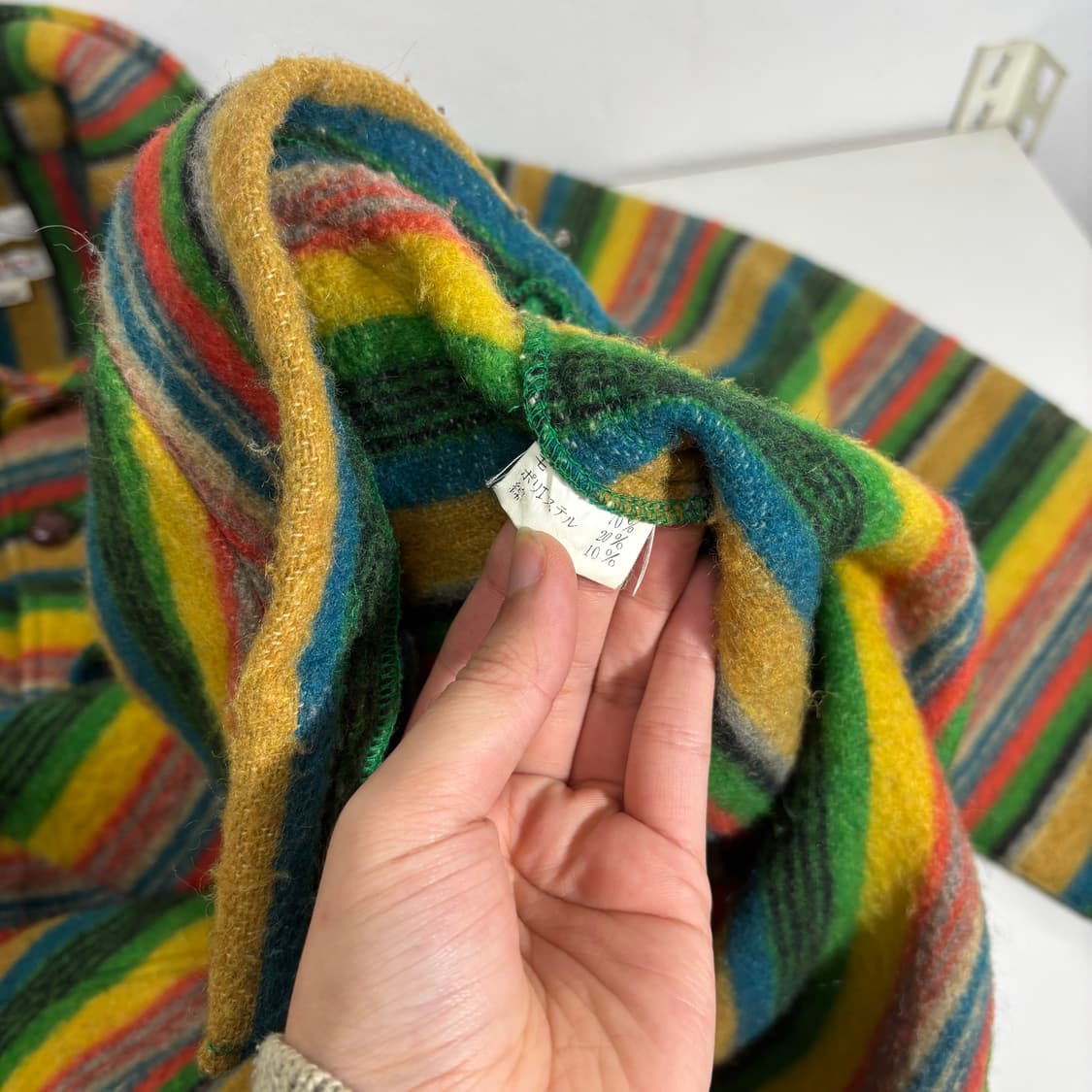 M-L 모벤픽 오버핏 멀티칼라 콩단추 울자켓 상품이미지5