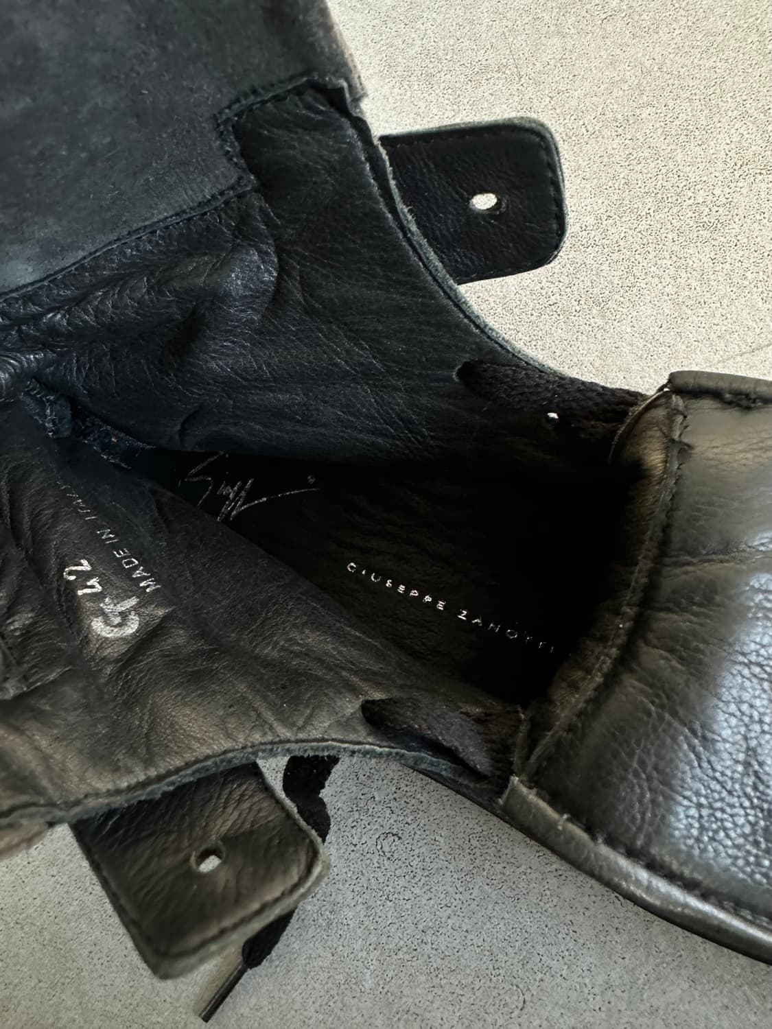 쥬세페자노티 아카이브 레더 폴딩 오버텅 하이탑 상품이미지8