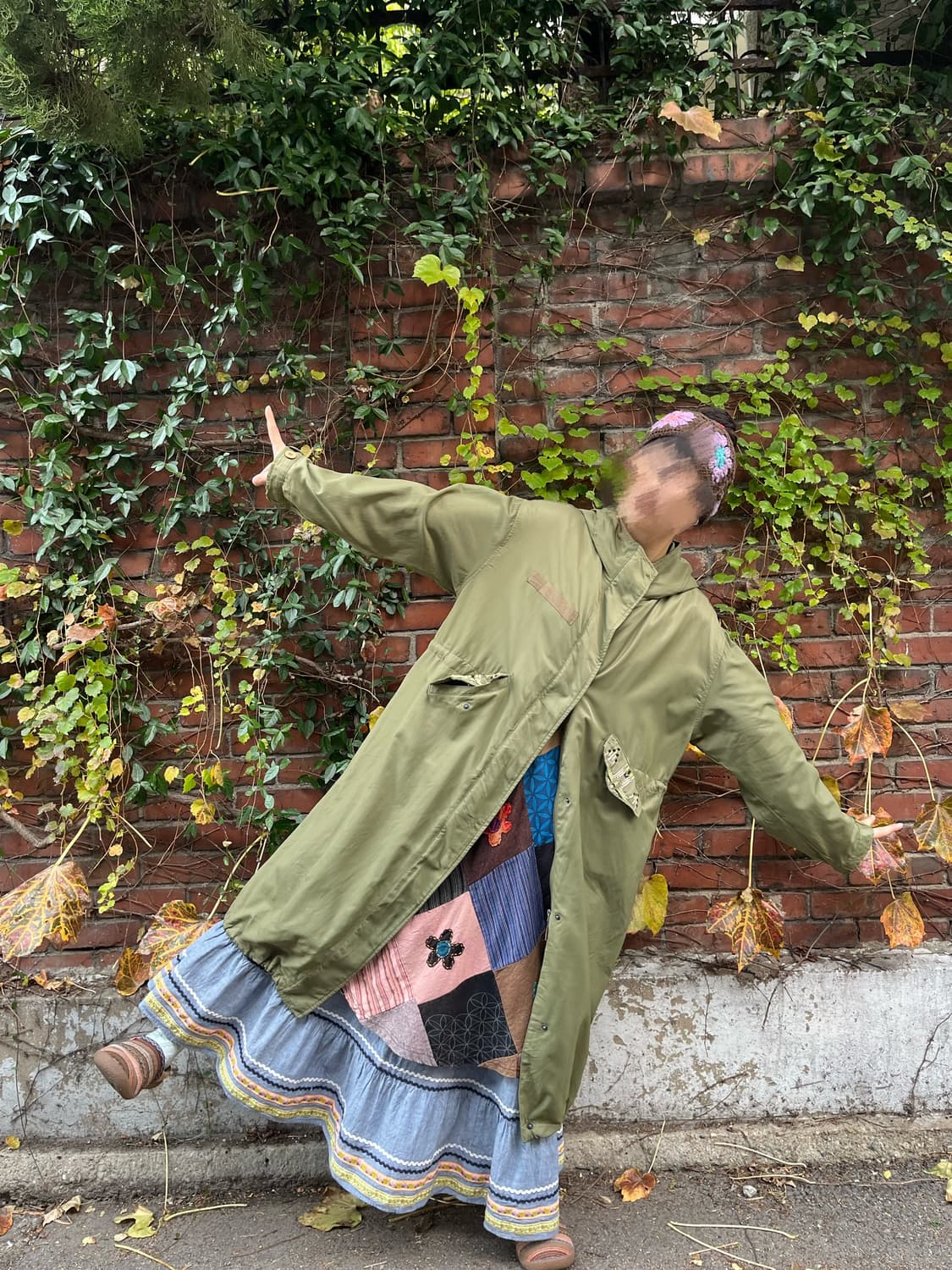 Titicaca 그린 카키 롱 후드 야상 상품이미지4