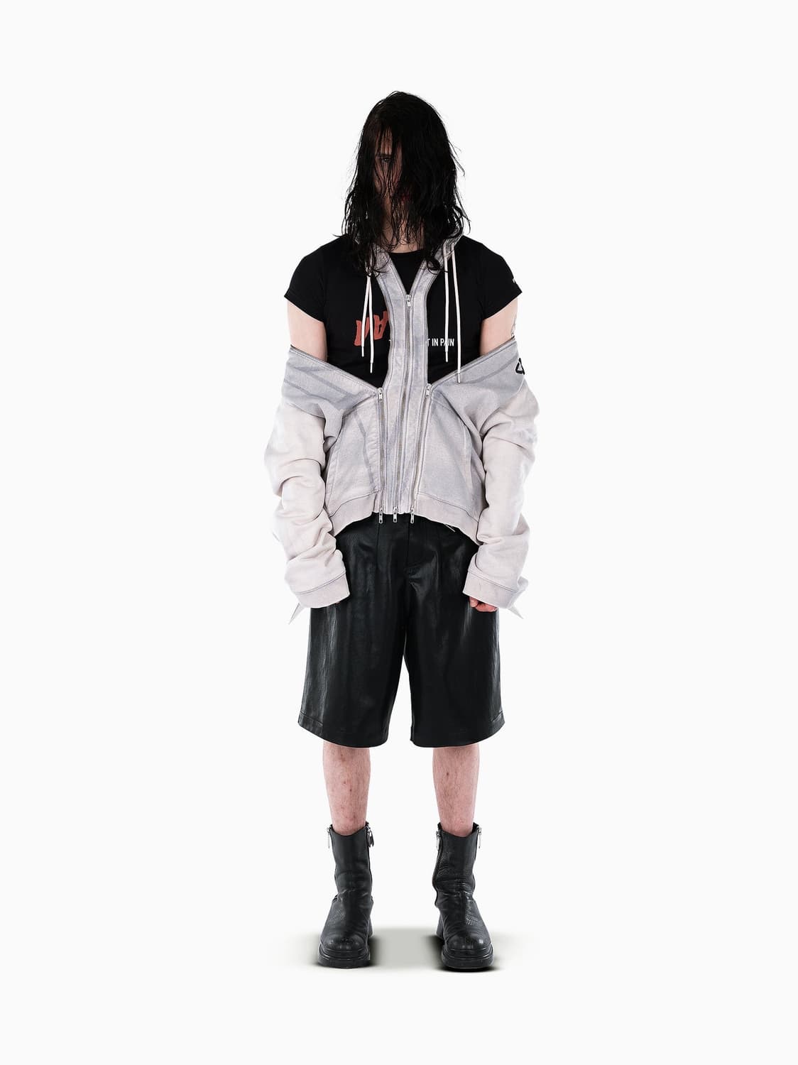 베인 쓰리 집 후디 더스티 화이트 상품이미지6