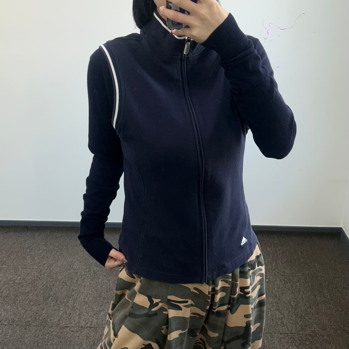 Adidas 아디다스 네이비 코튼 베스트 집업 상품이미지1