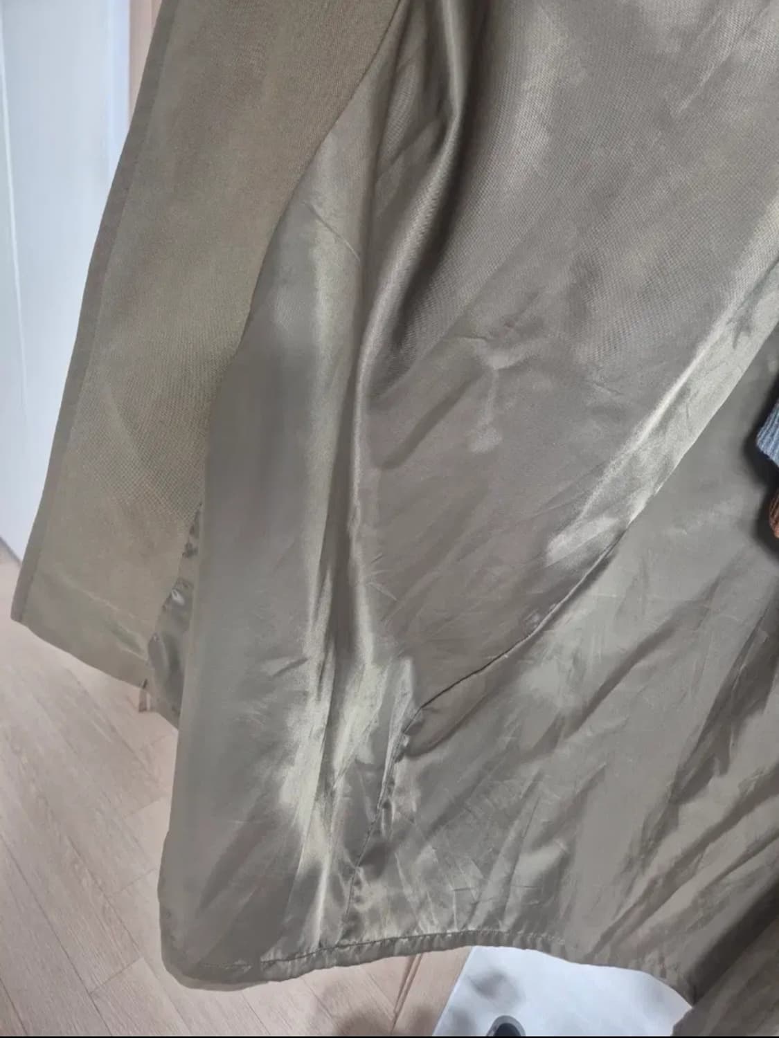 자라 카키색 롱 트렌치 코트 110 xxl 상품이미지5