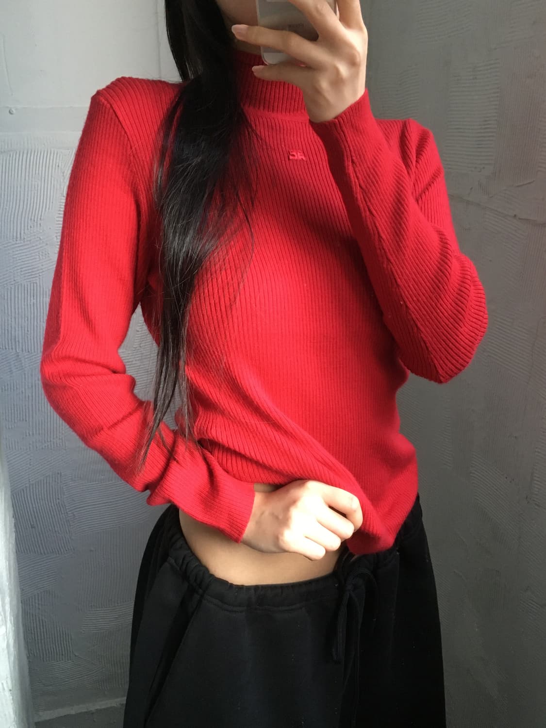 Courrèges 꾸레쥬 레드 터틀넥 니트 상품이미지3