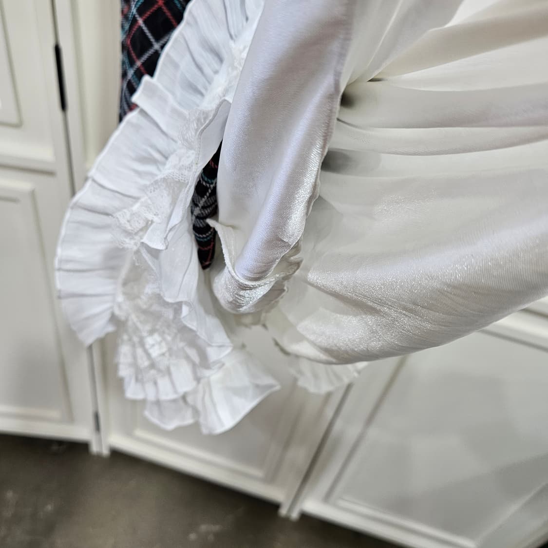 체크 리본 레이스 캐미 원피스 상품이미지7