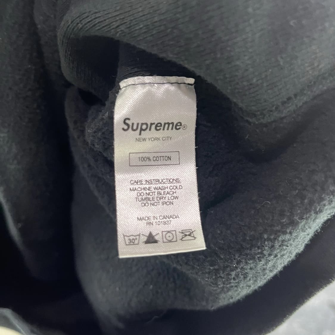 슈프림 코드 컬리지에이트 로고 후드 스웨트셔츠 블랙 상품이미지7