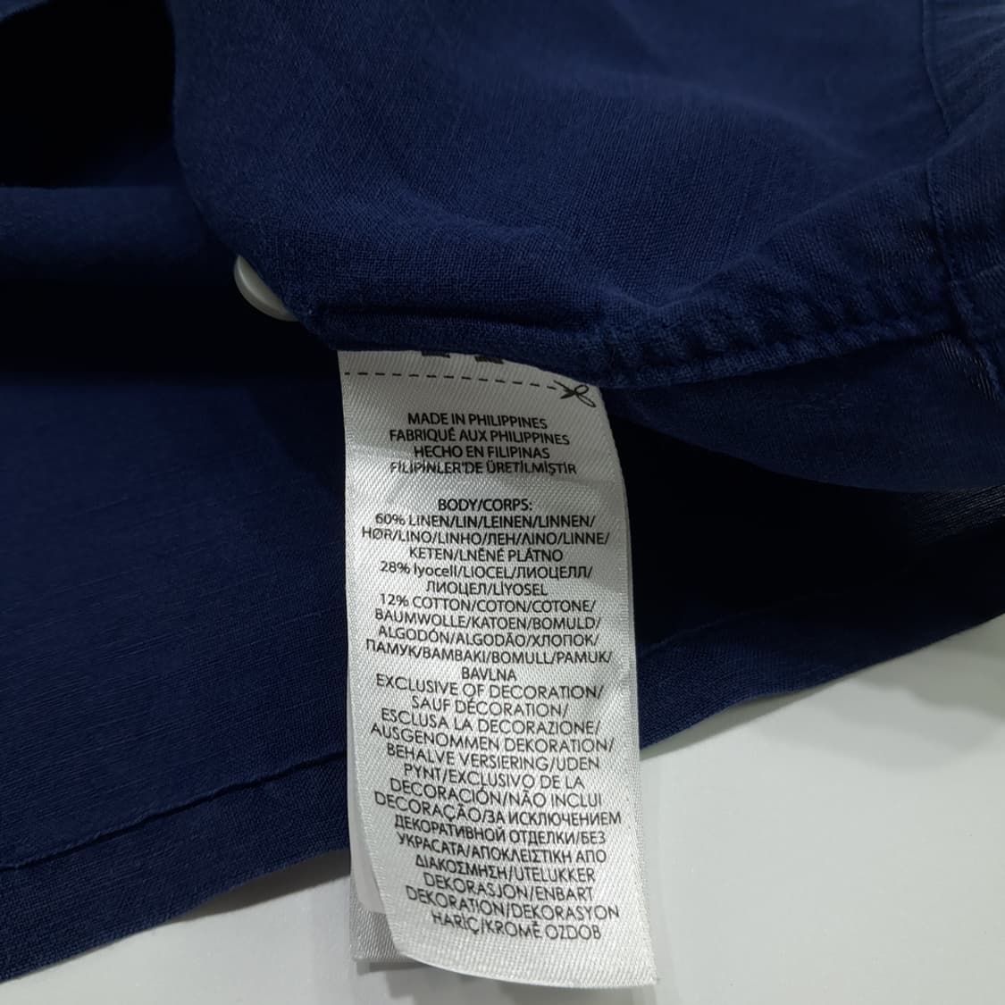 Co477 XL 폴로 랄프로렌 네이비 린넨 라이오셀 코튼 반팔 셔츠 남방 상품이미지5