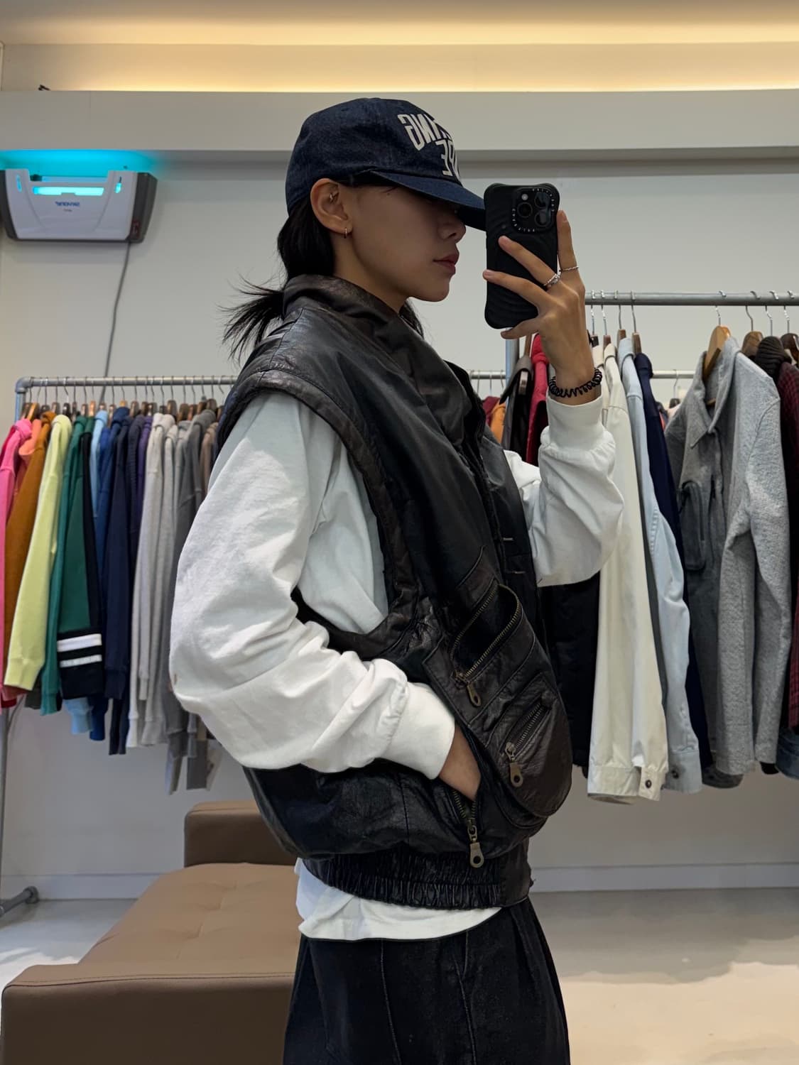 90s 펠롭스 양가죽 라이더 베스트 상품이미지8