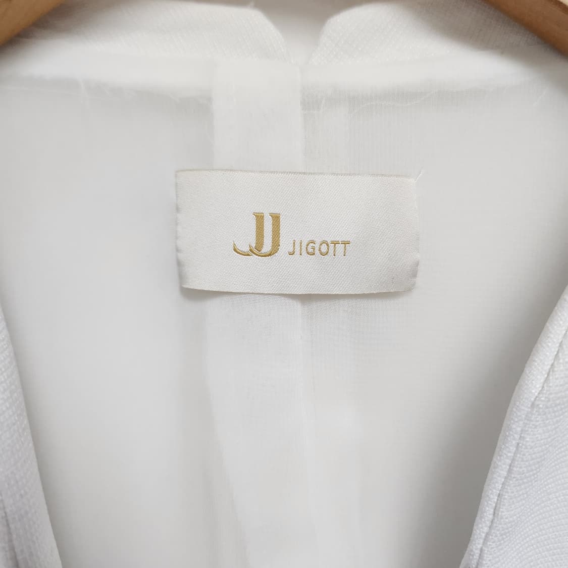JIGOTT 화이트 노카라 자켓 55사이즈 (9583) 상품이미지3