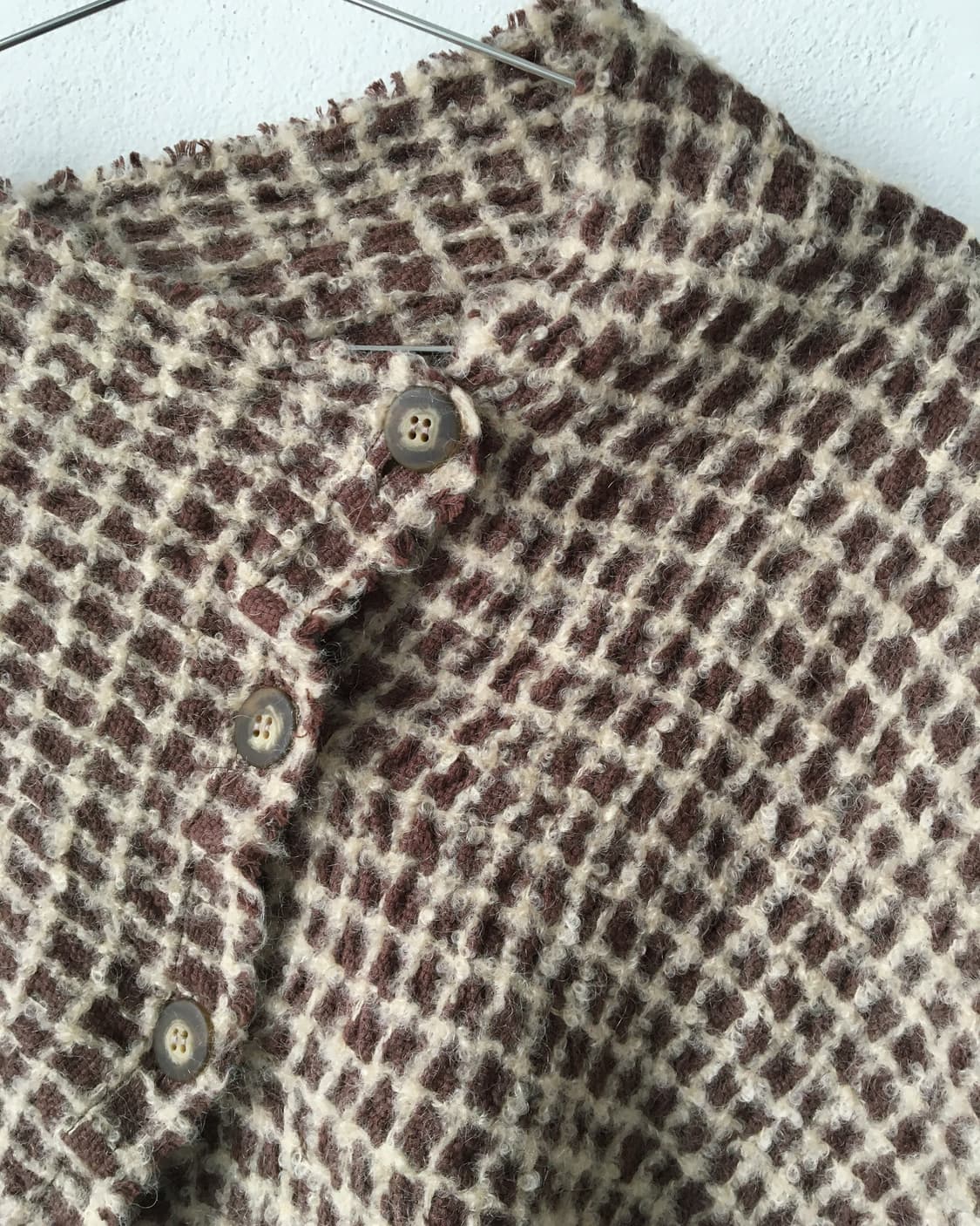 Fringe pattern knit cape 상품이미지5