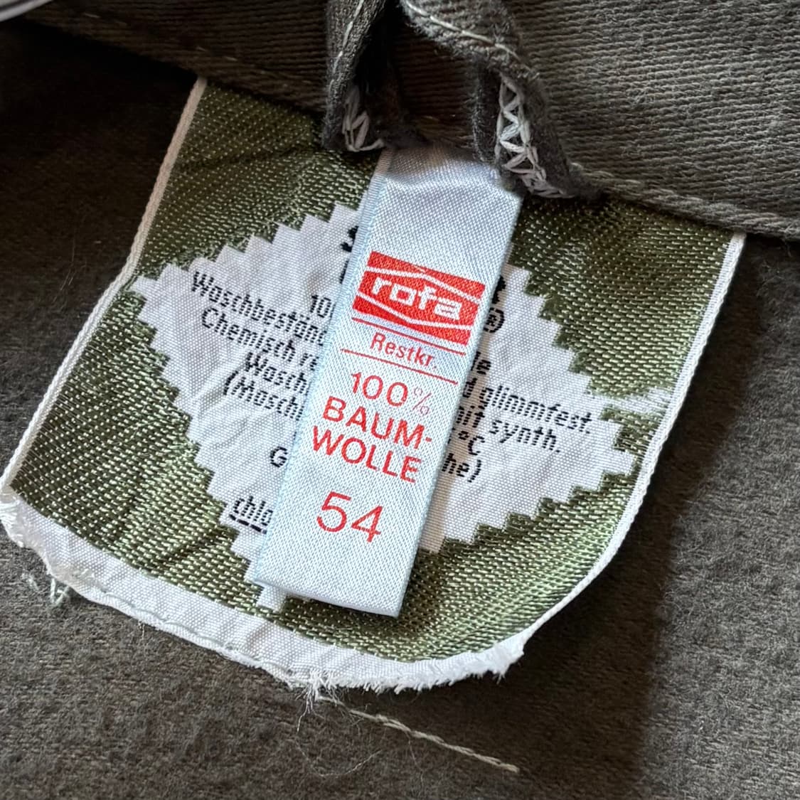 [54] 90s 독일 rofa 올리브드랩 헤비 몰스킨 워크 자켓 상품이미지5