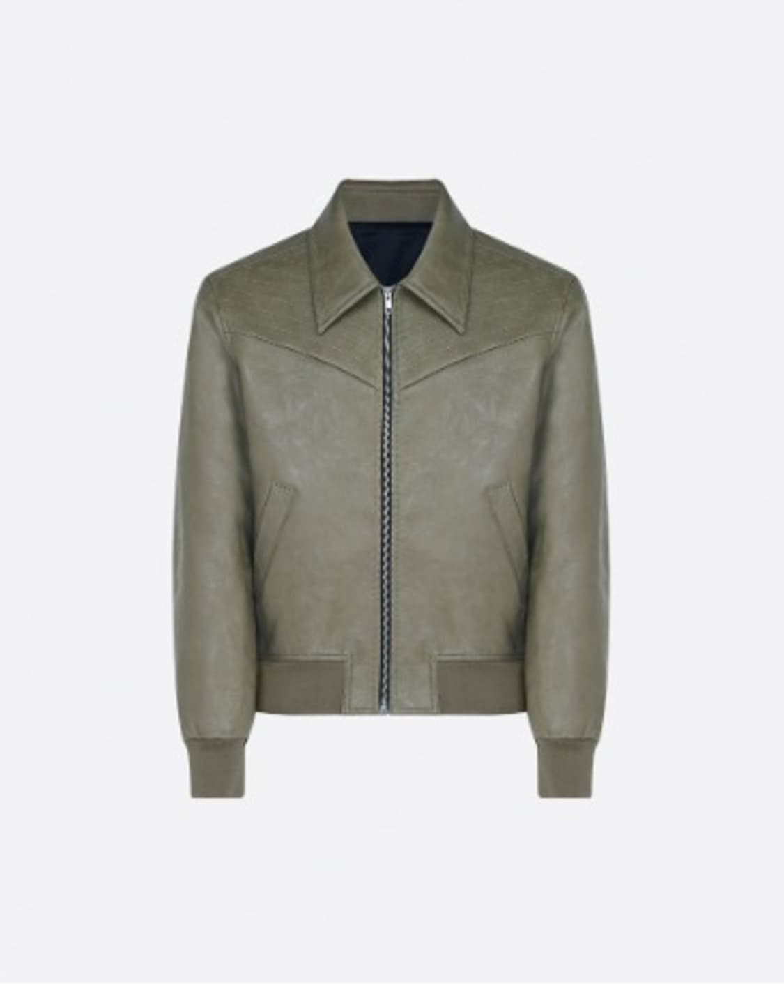 엘무드 캣츠마크 비건레더 자켓 올리브카키 상품이미지1