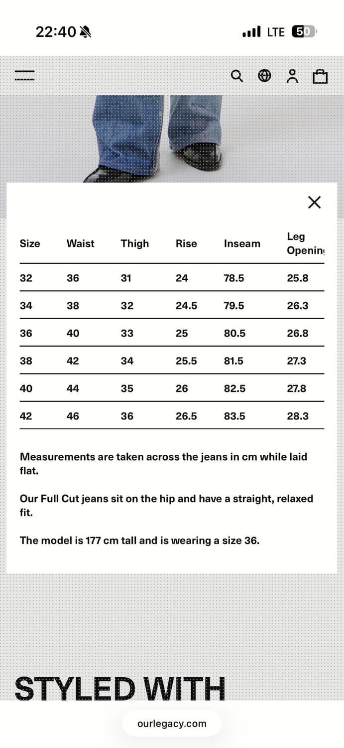 OUR LEGACY 아워레가시 풀컷 디지털 데님 38 상품이미지2
