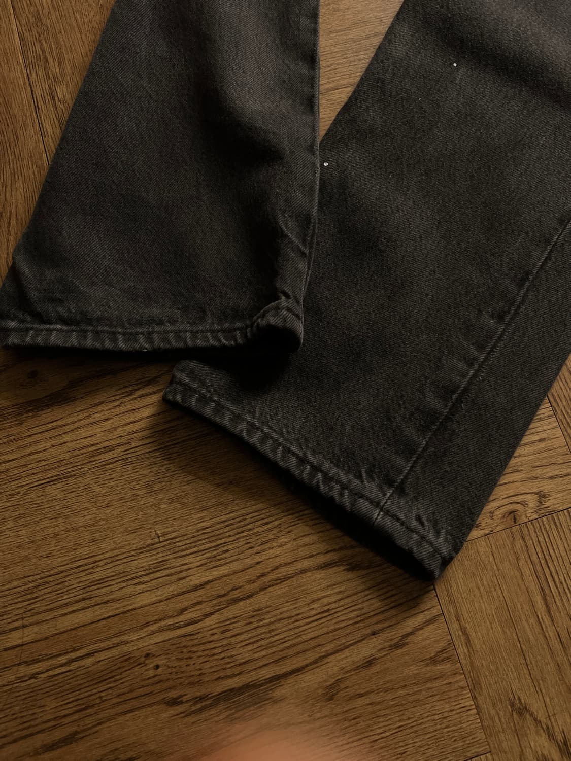 [34]리바이스 501 캐나다제 빈티지 페인팅 흑청 데님 팬츠 상품이미지5