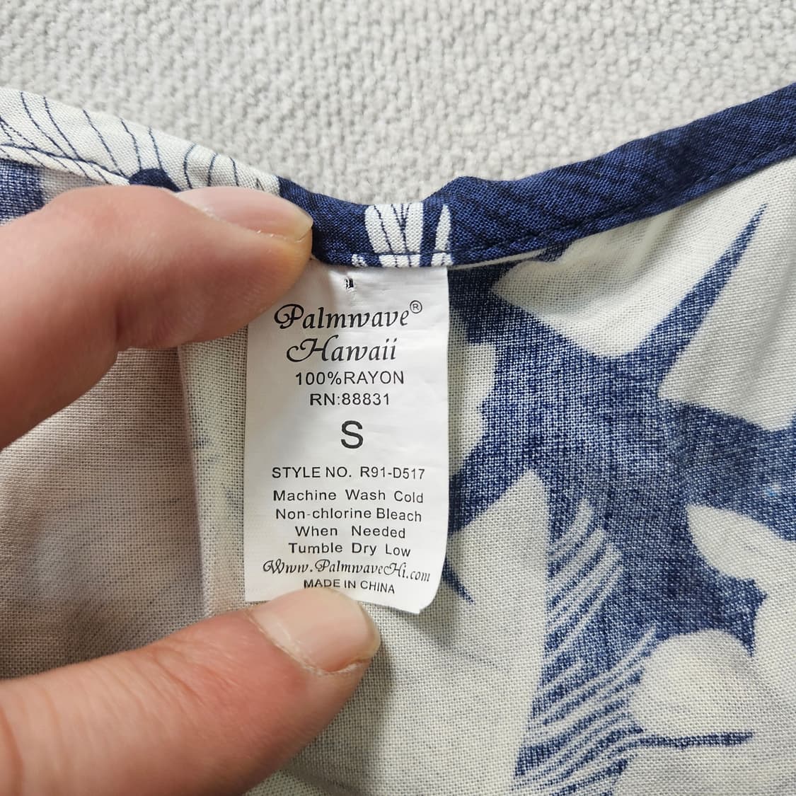 S 팜웨이브 하와이 하와이안 맨소매 셔츠0403Y 상품이미지3