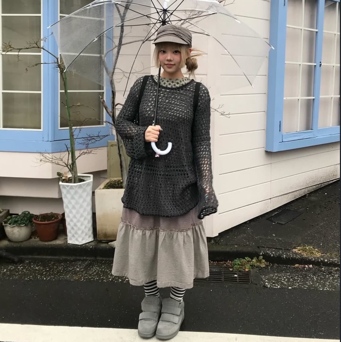 [2] 코이세이오 니트 차콜 HOLE KNIT 상품이미지1