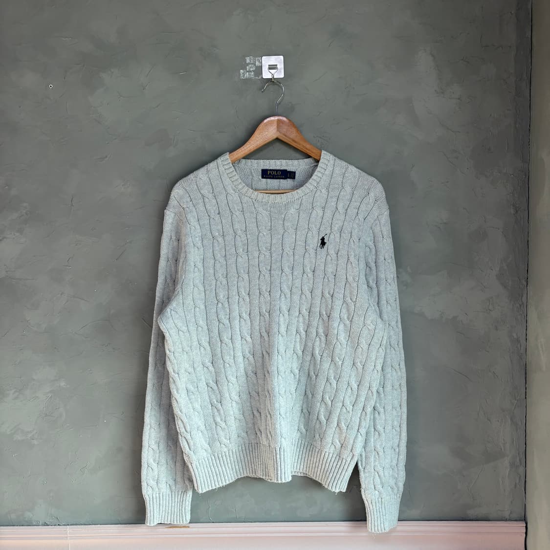 폴로 랄프로렌 꽈배기 니트 라이트 그레이 상품이미지1