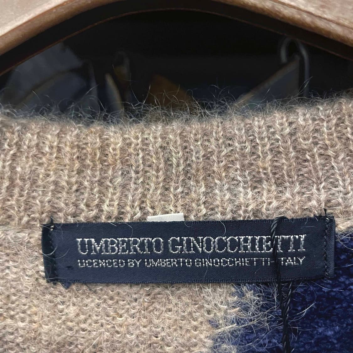 90s 지노캣티 하프 아가일 패턴 울 니트 스웨터 N502 상품이미지6